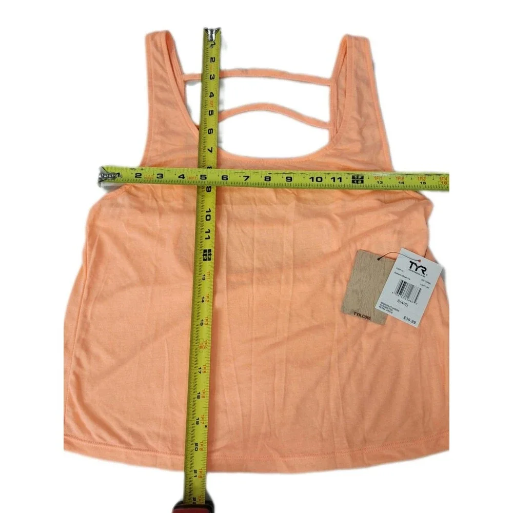 TYR Santomi Offwall Tank Swim Coverup Strappy Open Back Coral Women's S (4/6)